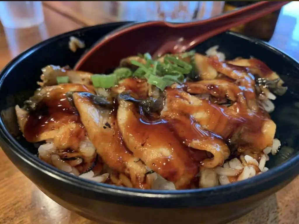 Eel Rice Bowl at Tengu Ramen, a Japanese restaurant in Delano